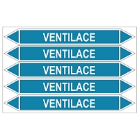 Značení potrubí, ventilace